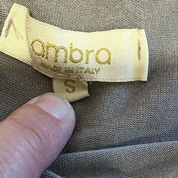 ❤️ AMBRA Gray Andrès des Silk Printed Blouse Size S - Picture 2 of 8